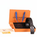 Louis Vuitton Men's Damier Graphite Belt & Wallet Luxury Gift Set