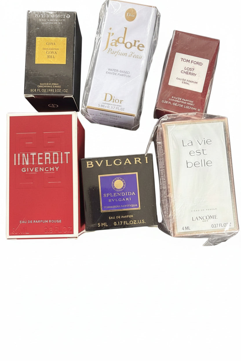 Luxury Designer Fragrance Miniatures Sample Set | 6-Piece Travel Collection